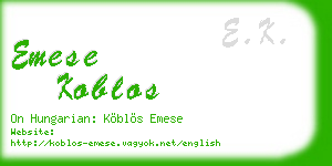 emese koblos business card